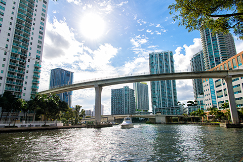 This is a stock photo. The view of the Miami River in Miami, Florida.