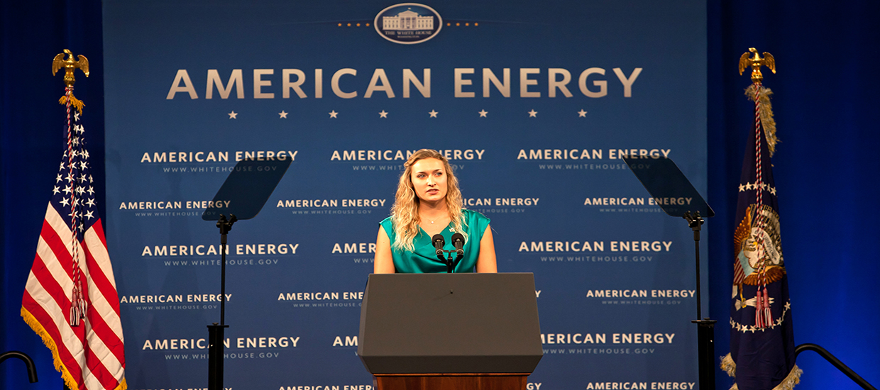 This is a stock photo of an energy press conference.